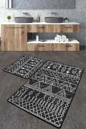 Mijölnir Straordinario Black Djt Juego de Alfombrillas de Baño